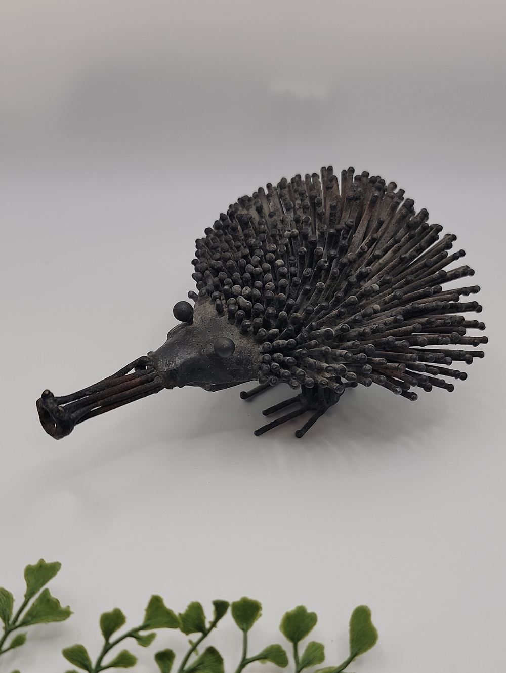 Handmade Metal Hedghog Sculpture - Brutilist Abstract Welded Upcycled Iron